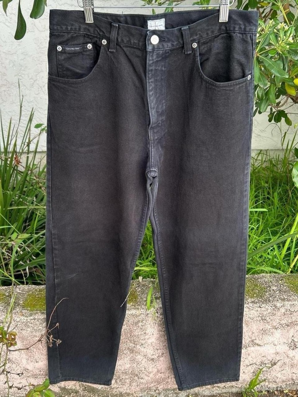 Vintage 2000 Calvin Klein Jeans 33x32 Black Easy Fit Relaxed Denim